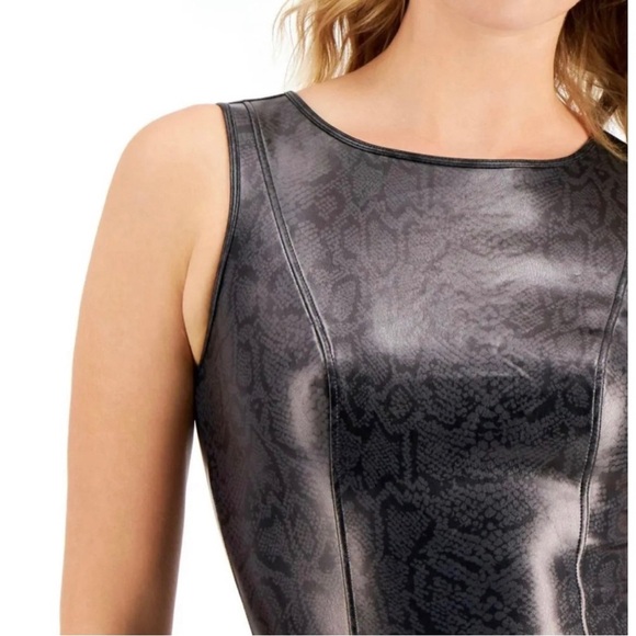 INC INTERNATIONAL CONCEPTS Jeans Snake Print Faux Leather Bodysuit Size L NWT - Picture 3 of 5